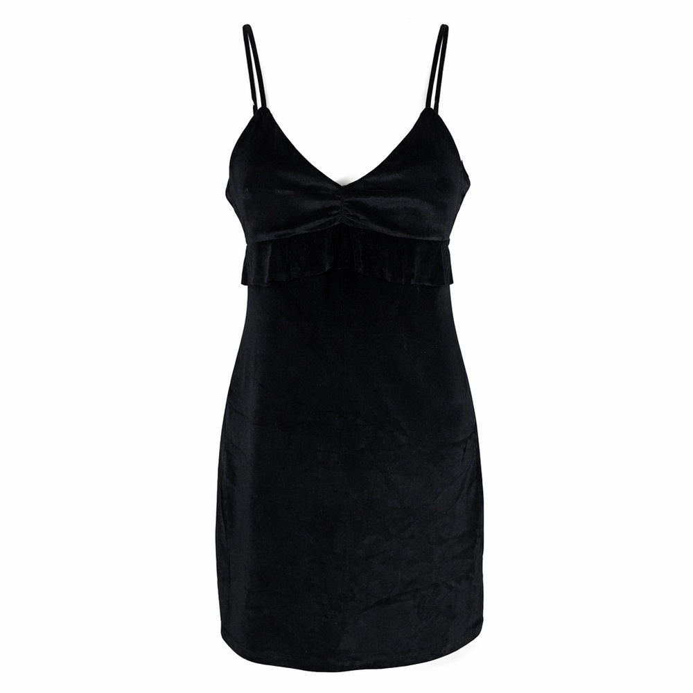 NWT Honey Belle Black Velvet Dress with Strap